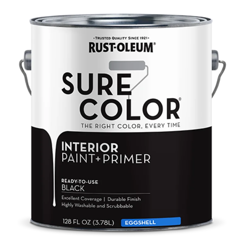 Rust-Oleum Sure Color Eggshell Interior Wall Paint 1 Gallon Black Black