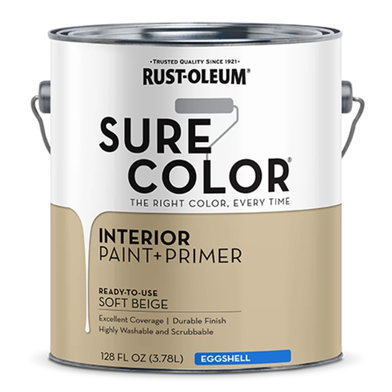 Rust-Oleum Sure Color Eggshell Interior Wall Paint 1 Gallon Soft Beige Soft Beige