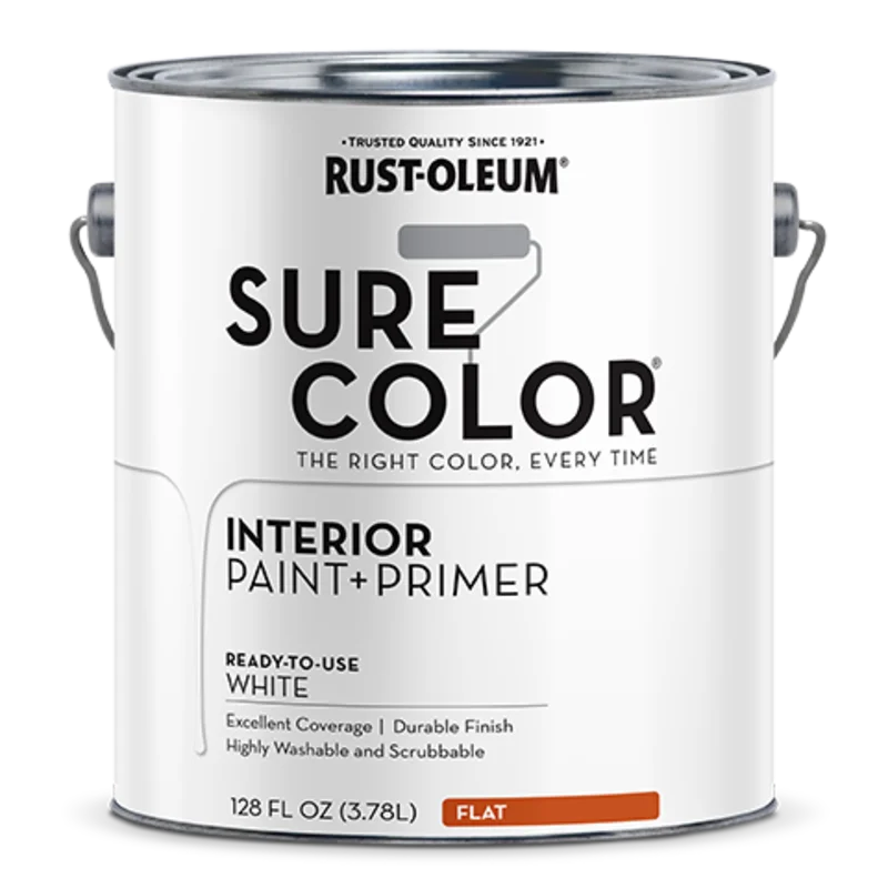 Rust-Oleum Sure Color Flat Interior Wall Paint Flat 1 Gallon Flat White Flat White