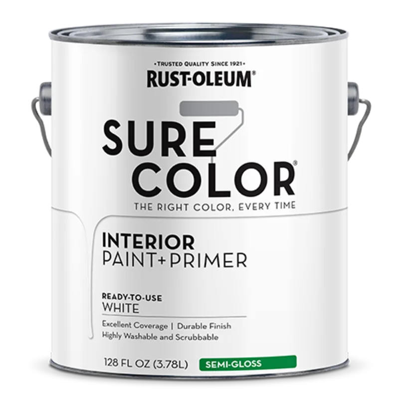 Rust-Oleum Sure Color Semi-Gloss Interior Wall Paint 1 Gallon White White