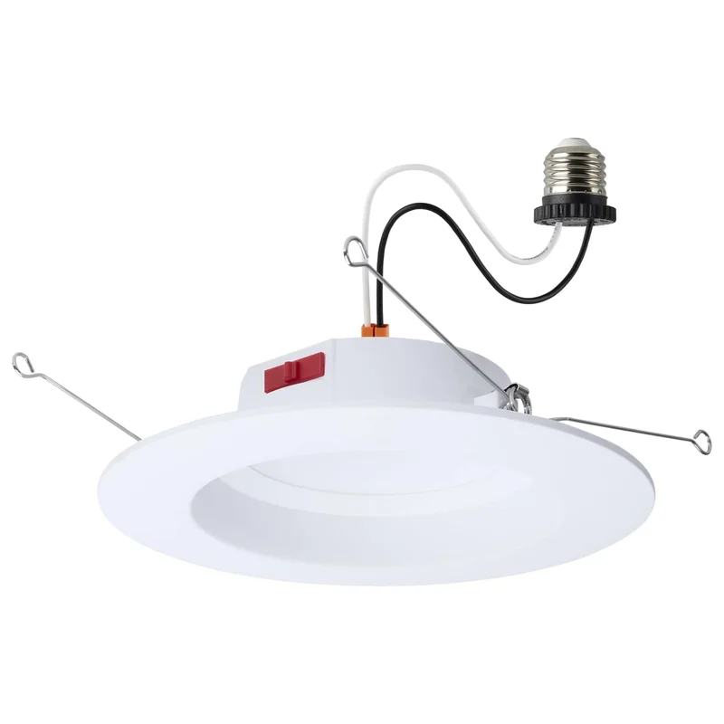 Satco 8 Watt LED Downlight Retrofit 5-6 Inch CCT Selectable Round White Finish