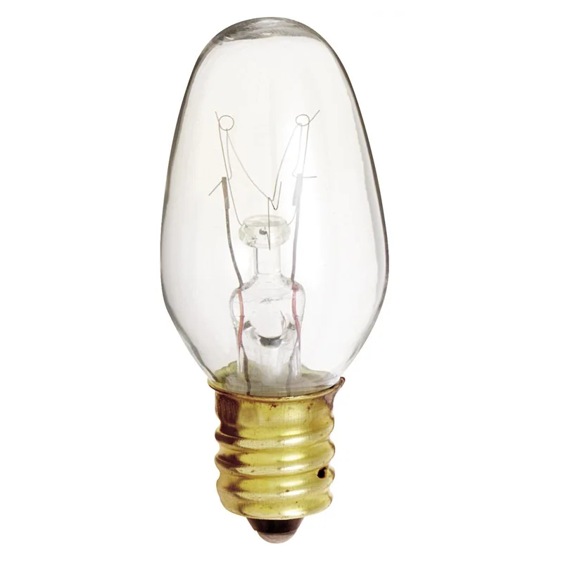 Satco Lighting S4725 7C7 CAND CLEAR 120V 4/CD Incandescent Clear Bulb