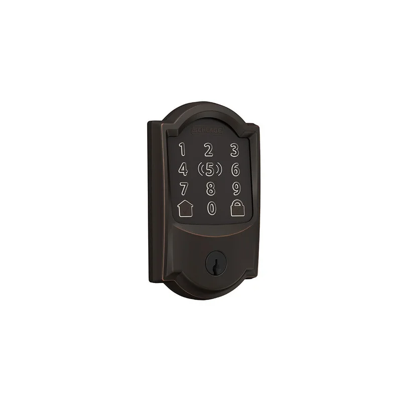 Schlage Encode Plus Smart WiFi Deadbolt with Camelot Trim Satin Nickel
