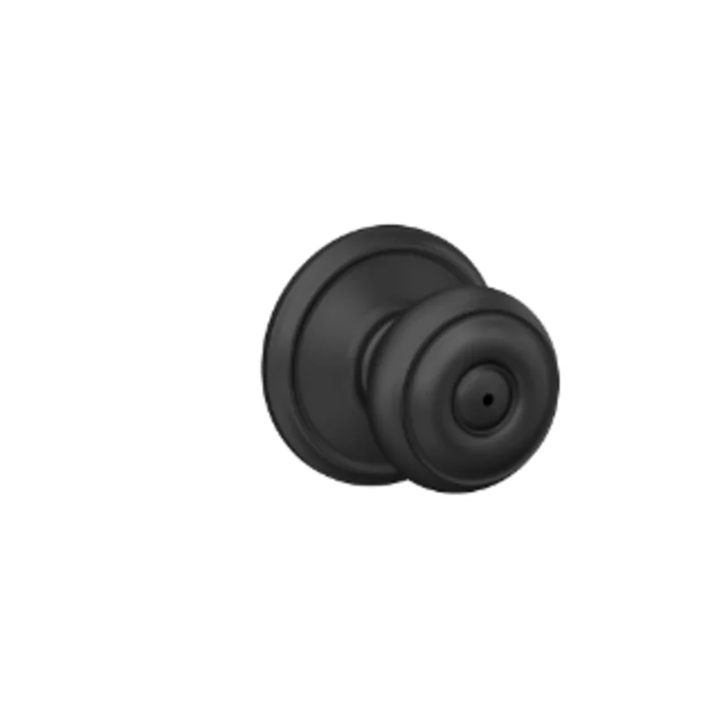 Schlage Georgian Knob Bed & Bath Lock Matte Black - F40 GEO 622