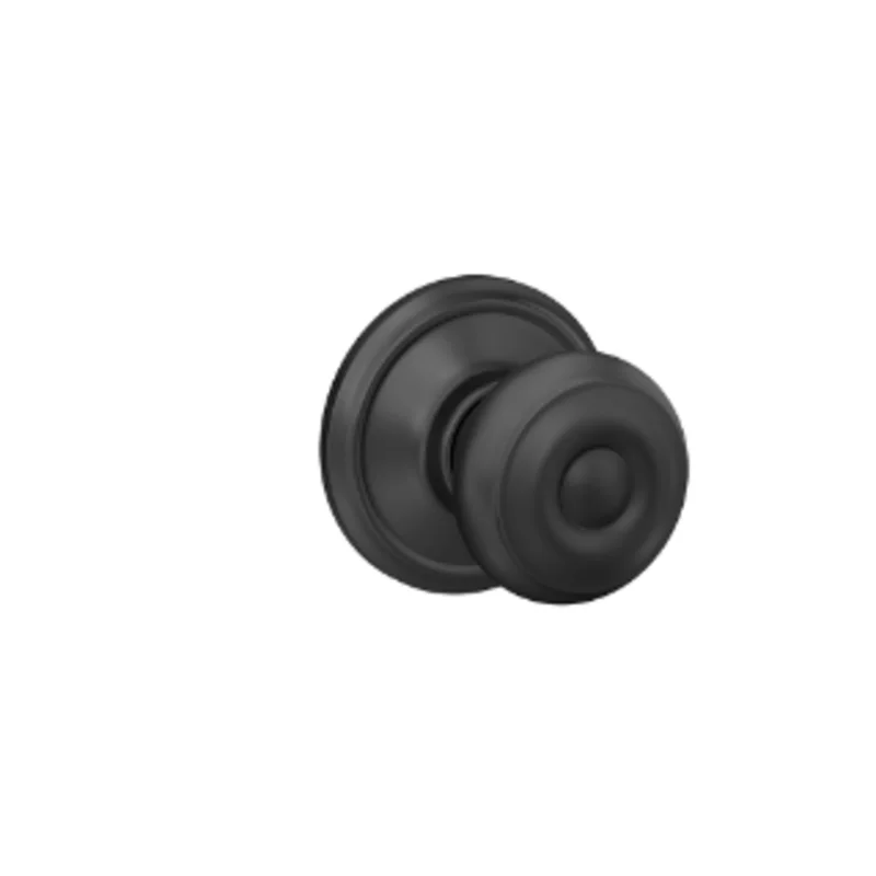 Schlage Georgian Knob Hall & Closet Lock Matte Black- F10 GEO 622