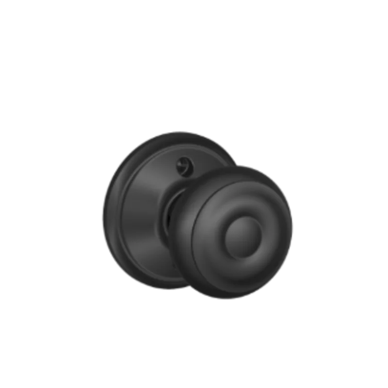 Schlage Georgian Knob Non-turning Lock Matte Black - F170 GEO 622
