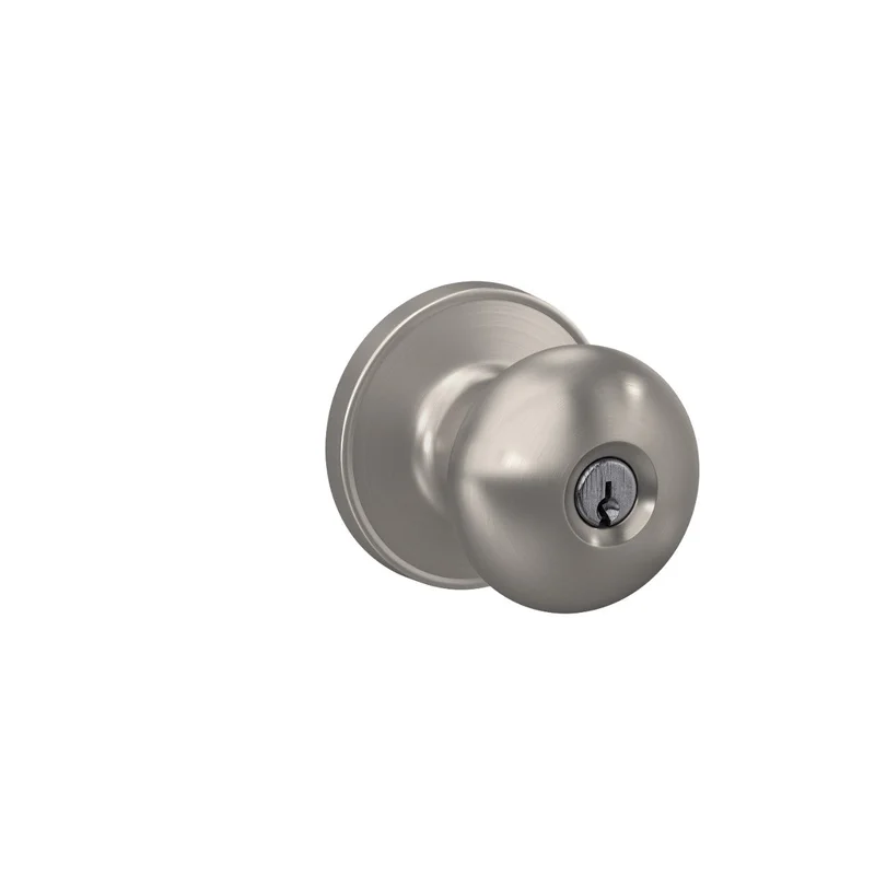 Schlage J Series Stratus Knob Keyed Entry Lock Satin Nickel