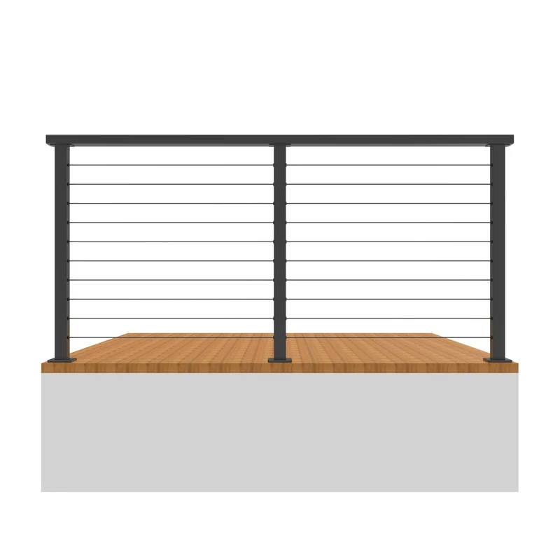 Senmit 36" 5ft-25ft Black Surface Mount All-in-One Complete Cable Railing System DIY Kit