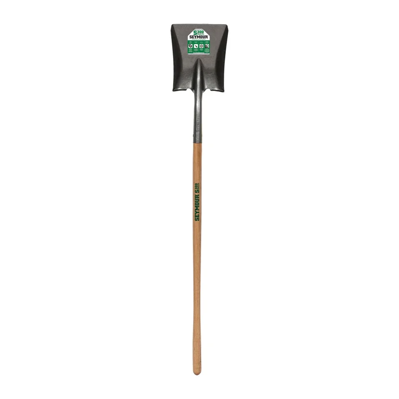 Seymour Midwest 16 Ga. Square Point Shovel, 44" Hardwood Handle
