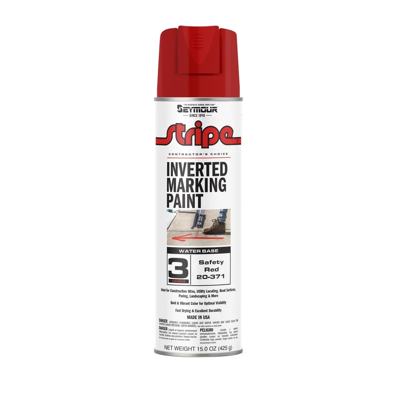 Seymour Paint 20-371 Seymour Stripe 3-Series Inverted Ground Marking Paint, Safety Red 15oz Safety Red