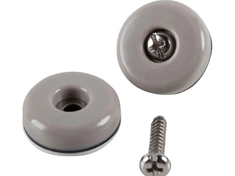 Shepherd Hardware 1-Inch Round, Adhesive Slide Glide Furniture Sliders, Beige, 8-Pack