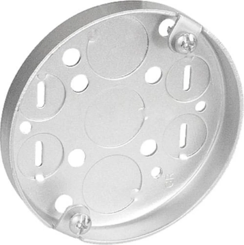 Southwire 3-1/2" Round Pan Box, 1/2" Deep - Drawn W/Conduit KO's, Fixture Earss2-3/4" O.C.