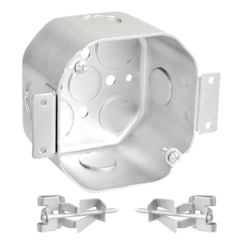 Southwire 4" Octagon Old Work Box, 2-1/8" Deep - Drawn, W/Conduit KO's And FixtureEars 3-1/2" O.C.