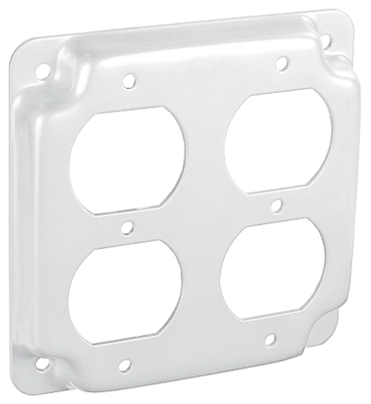 Southwire 4" Square Industrial Surface Cover, 1/2" Raised - (2) Duplex, StainlessSteel