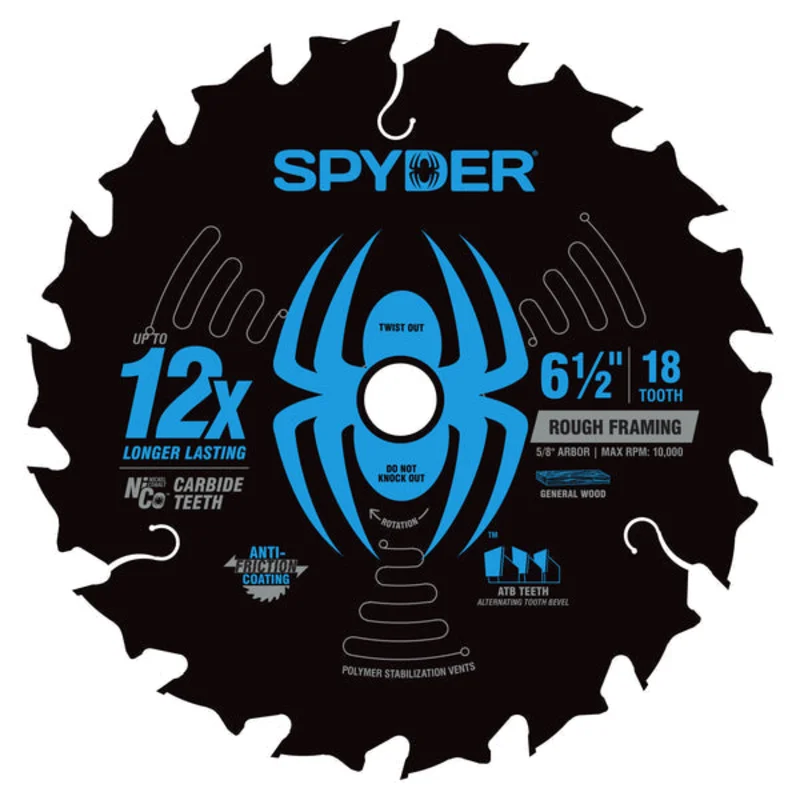 Spyder 6-1/2" 18-Tooth Saw Blade for Rough Framing