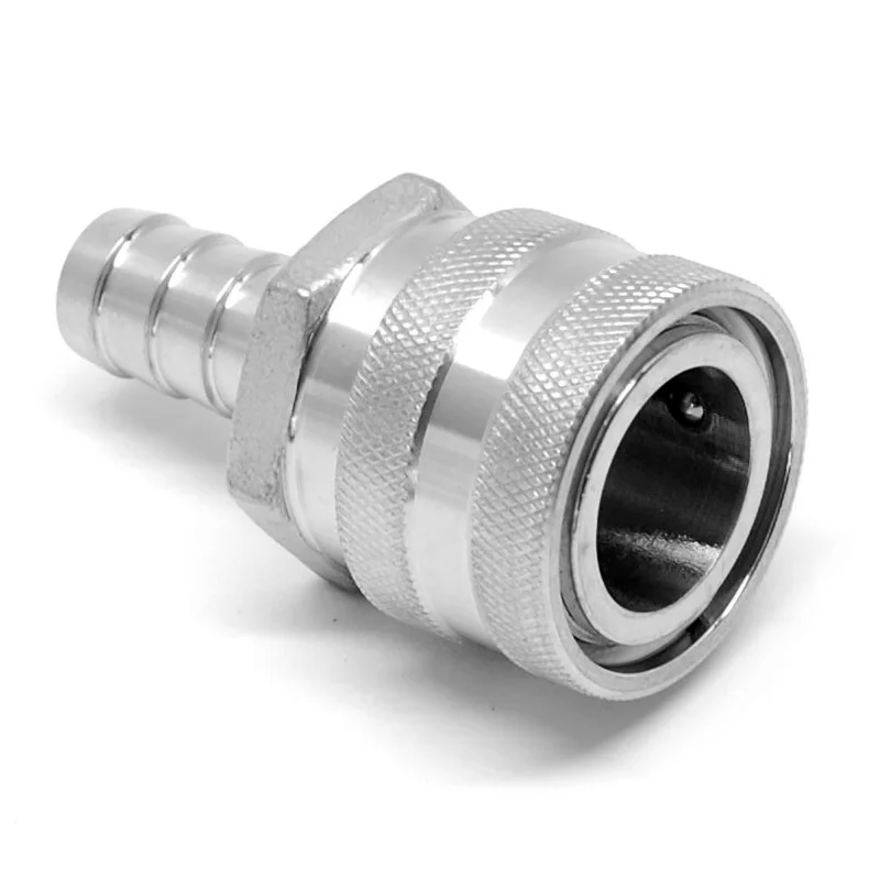 Stainless steel female quick disconnect x 1/2" barb