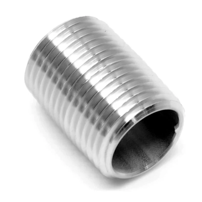Stainless steel nipple threaded 1/2" x close NPT