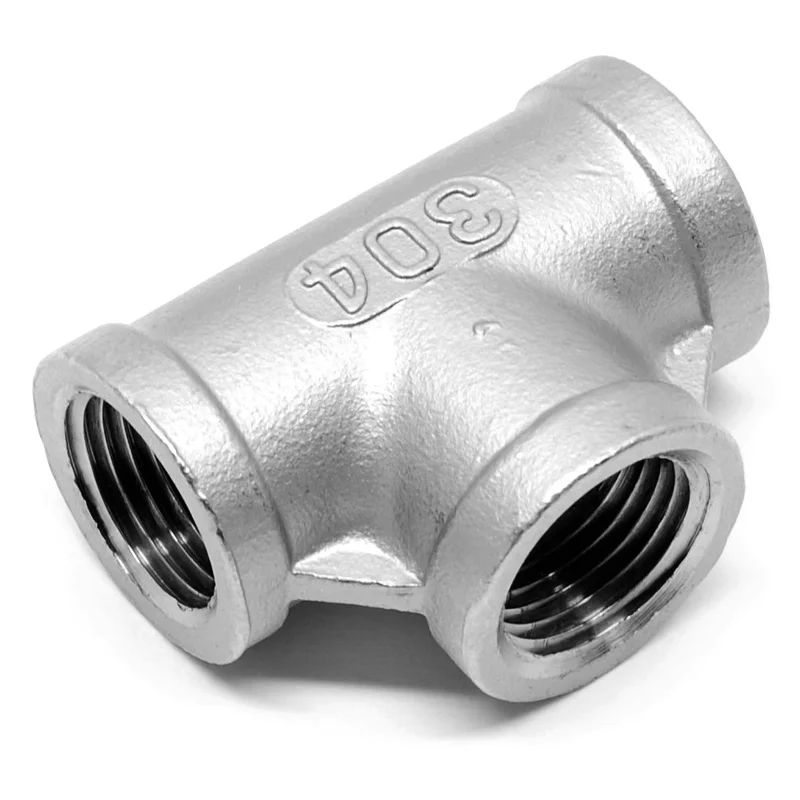 Stainless steel tee, 1/2" NPT female