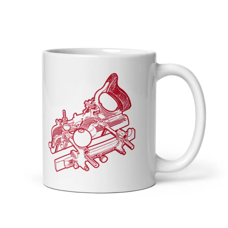 Stanley 45 Combination Plane Woodworking Gift Mug (Red)