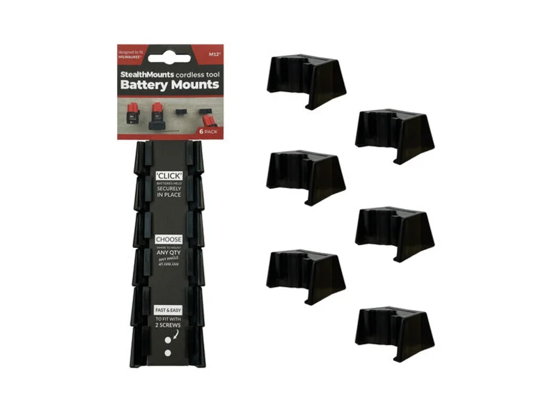 StealthMounts Battery Mounts for Milwaukee M12 Black