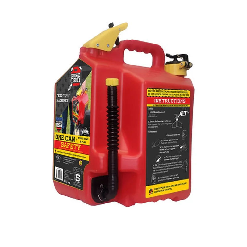 SureCan 5 Gallon Gasoline Type II Safety Can, Red Red