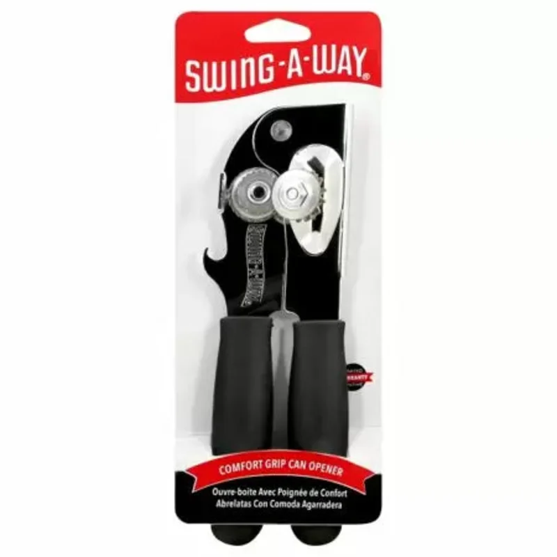 Swing-A-Way Comfort Grip Can Opener, 7", Black Black