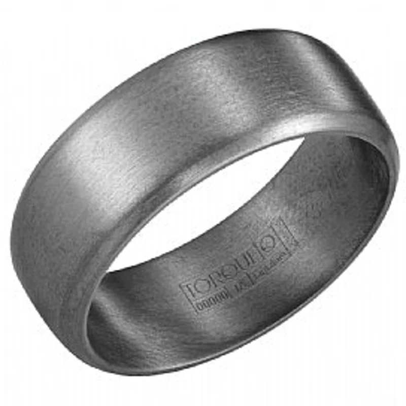 TANTALUM GREY 8MM-2.2MM ALL SANDPAPER, MENS BAND SIZE 10