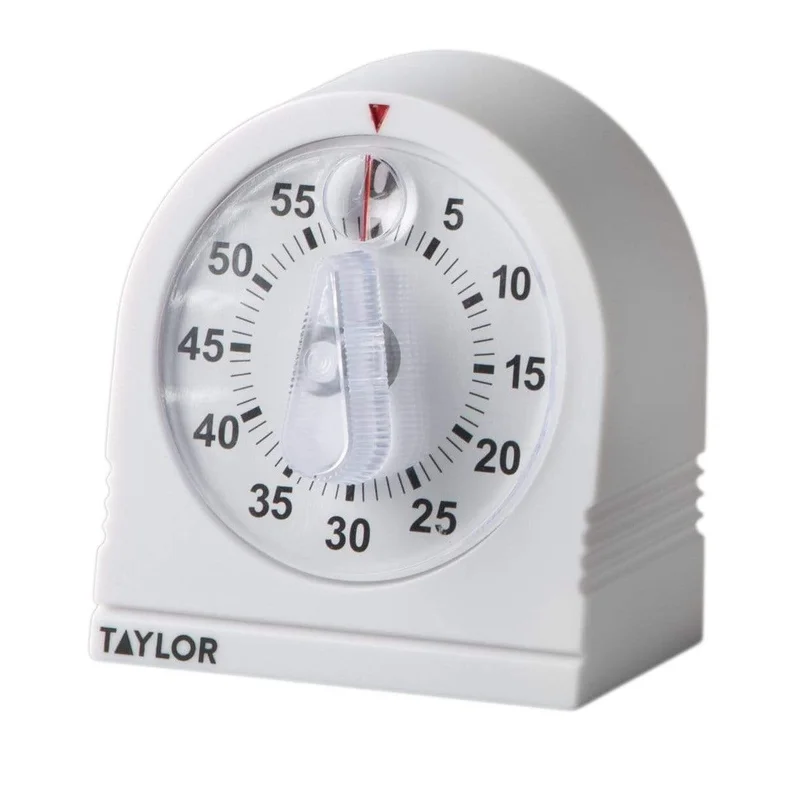 Taylor Long Ring Kitchen Timer, White White