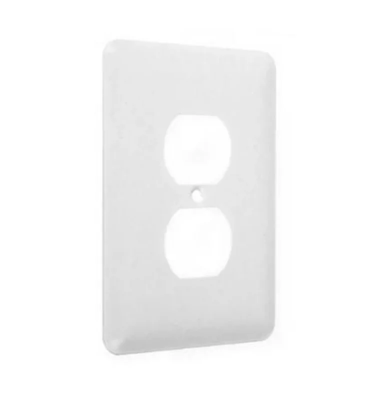 Taymac 1-Gang Metal Wallplate, Maxi, Duplex White Textured
