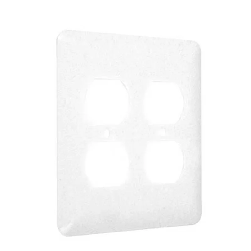TAYMAC 2- Duplex Maxi Wall Plates, Number of Gangs: 2 Metal, Textured Finish, White White