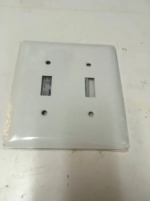 TayMac 364 849 Double Toggle Wall Plates Metal Jumbo White Smooth White