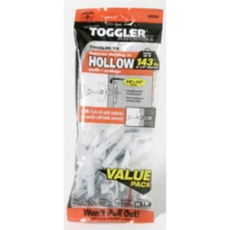 TB Hollow Wall Anchors, 3/8-1/2-In., 20-Pk.