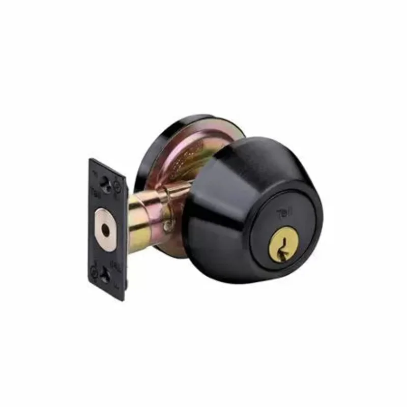 Tell Manufacturing Steel Entry Knob & Single Cylinder Deadbolt Matte Black Matte Black