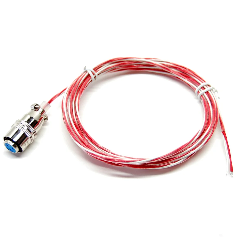 Temperature probe wire with locking connector, 3-conductor, Teflon coated