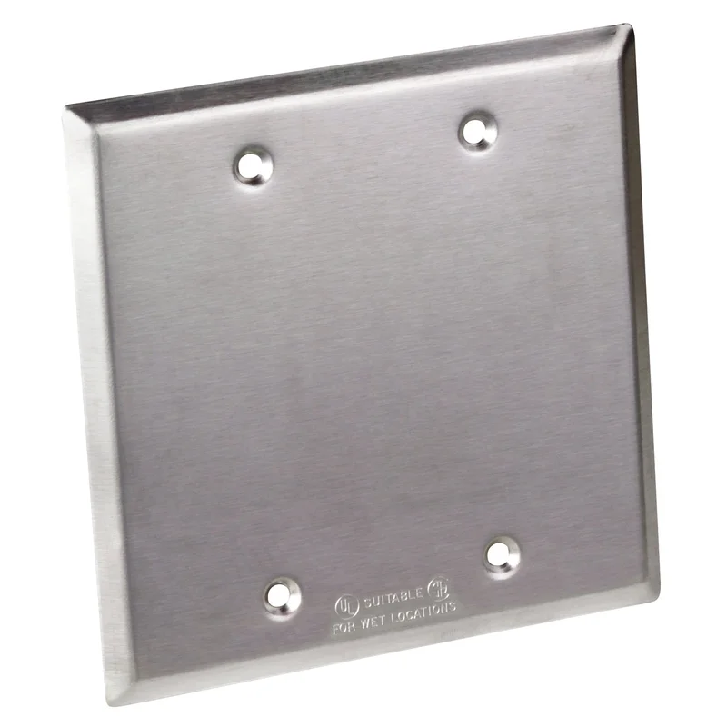 Thomas & Betts Red Dot 2-Gang Weatherproof Blank Cover Device Mount Stamped Aluminum