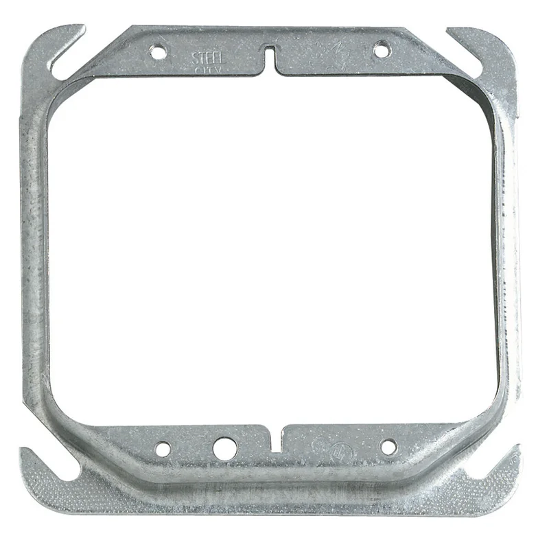 Thomas & Betts Steel City 2-Gang 4 in. Metallic Square Box Mud Ring