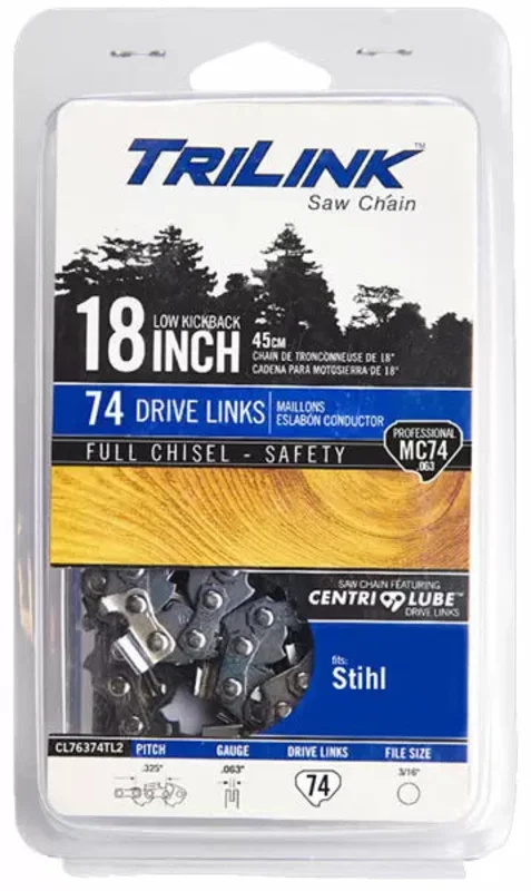 Trilink Saw Chain Full Chisel Chain 18 in. - 0.063 in. - 74 Drive Links