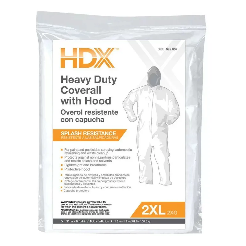 Trimaco XXL White Heavy Duty Coveralls with Hood, White White