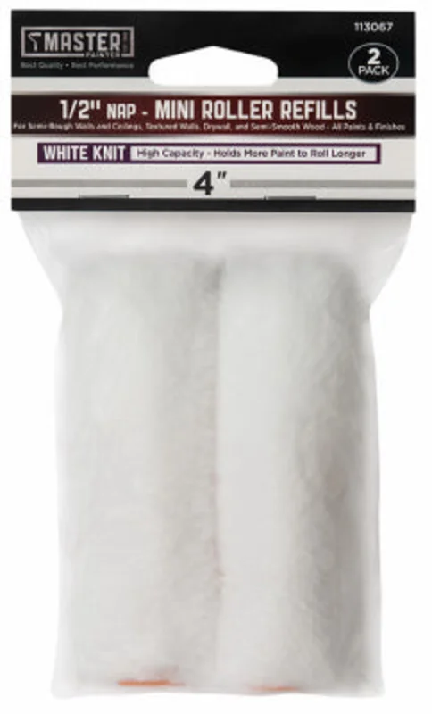 True Value Master Painter Basic Knit Paint Roller Covers, 4 x 1/2 In. Nap, 2-Pk.