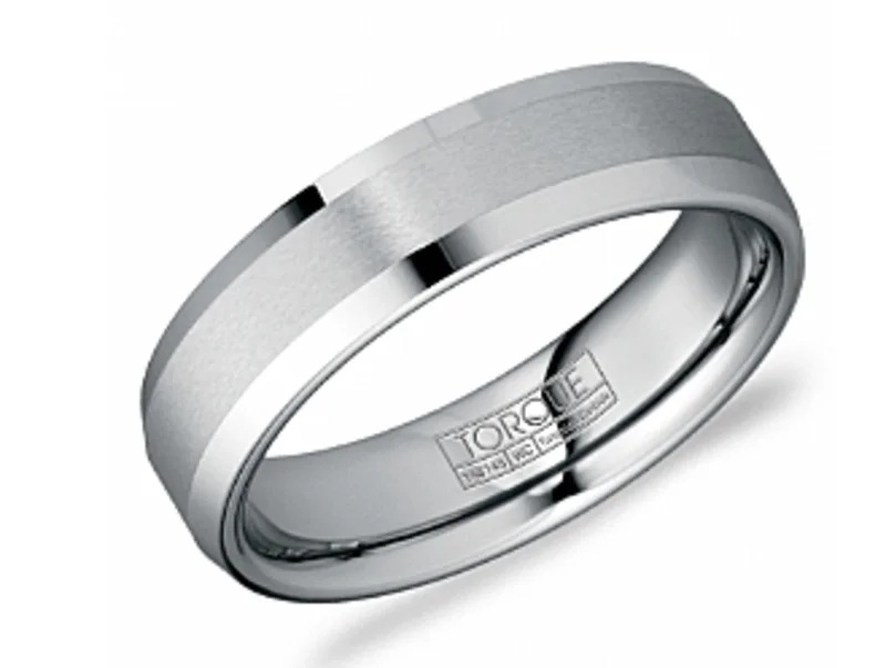 TUNGSTEN CARBIDE GREY 6MM-2.2MM SANDPAPER CTR & HIGH POLISH EDGE MENS WEDDING BAND