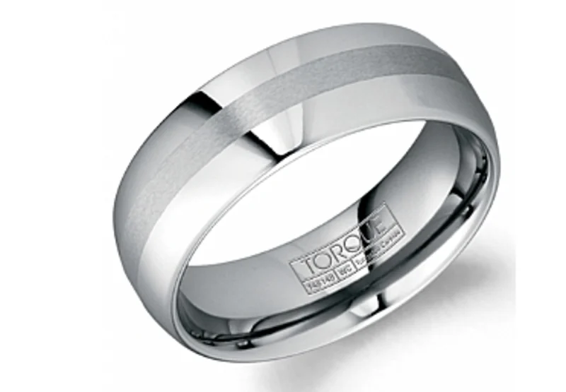TUNGSTEN CARBIDE GREY 8MM-2.2MM ALL HIGH POLISH MENS BAND SIZE 10