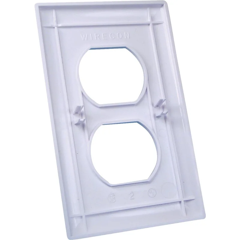 United States Hardware 1-Gang Duplex Outlet Wall Plate, White