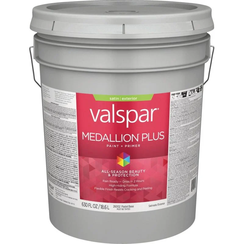 Valspar Medallion Plus Exterior Paint + Primer Flat 5 Gallon Pastel Base Pastel Base