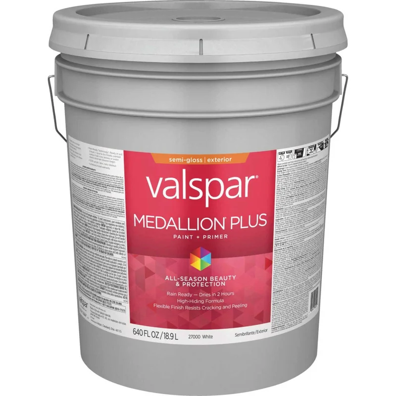 Valspar Medallion Plus Exterior Paint + Primer Semi-Gloss 5 Gallon Tint Base Tint Base