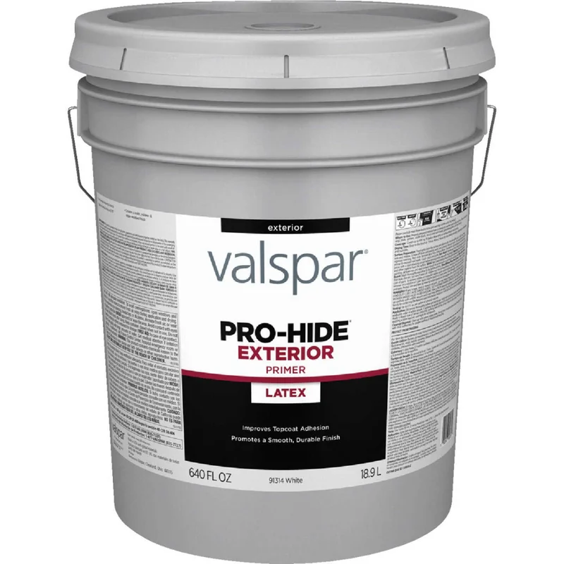 Valspar Pro-Hide Exterior Latex Primer 5 Gallon White White