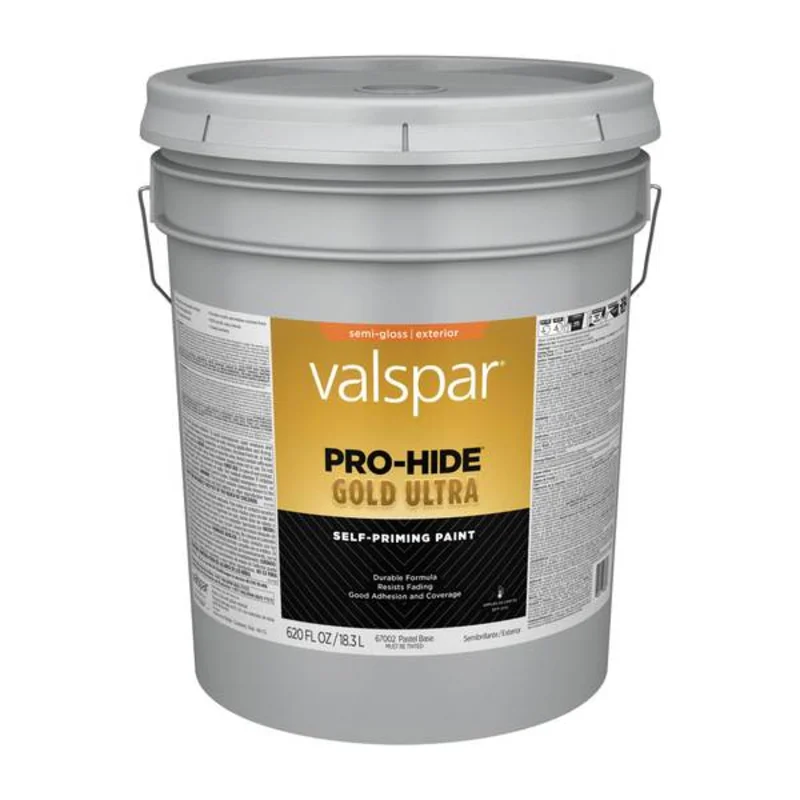 Valspar Pro-Hide Gold Ultra Exterior Self-Priming Paint Semi-Gloss 5 Gallon Super One Coat White Super One Coat White