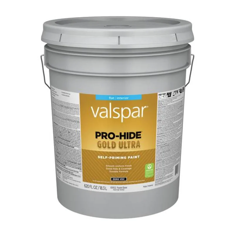 Valspar Pro-Hide Gold Ultra Interior Self-Priming Paint Flat 5 Gallon Clear Base Clear Base