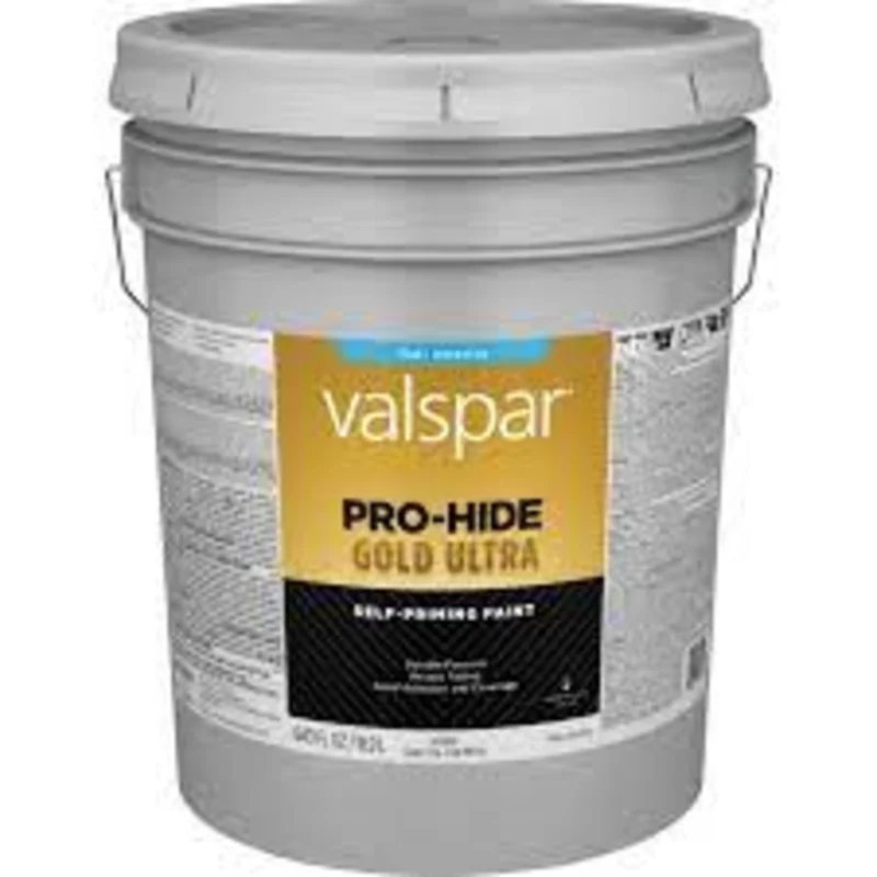 Valspar Pro-Hide Gold Ultra Interior Self-Priming Paint Flat 5 Gallon Super One Coat White Super One Coat White