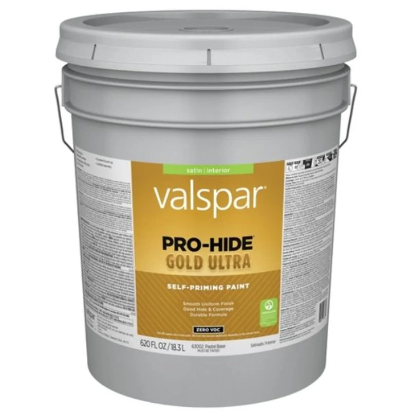 Valspar Pro-Hide Gold Ultra Interior Self-Priming Paint Satin 5 Gallon Pastel Base Pastel Base