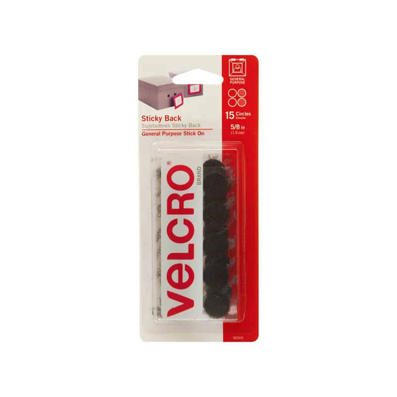 VELCRO Brand Sticky Back Coins Black